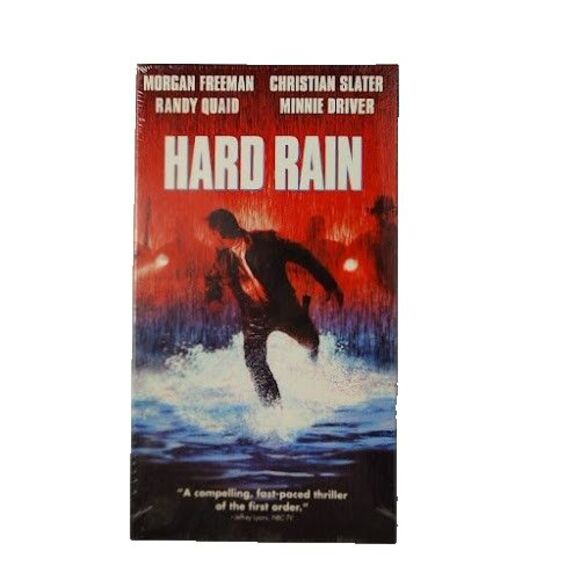 Hard Rain VHS 1998 Movie R Thriller Action Morgan Freeman NEW Sealed Watermark - Picture 1 of 4
